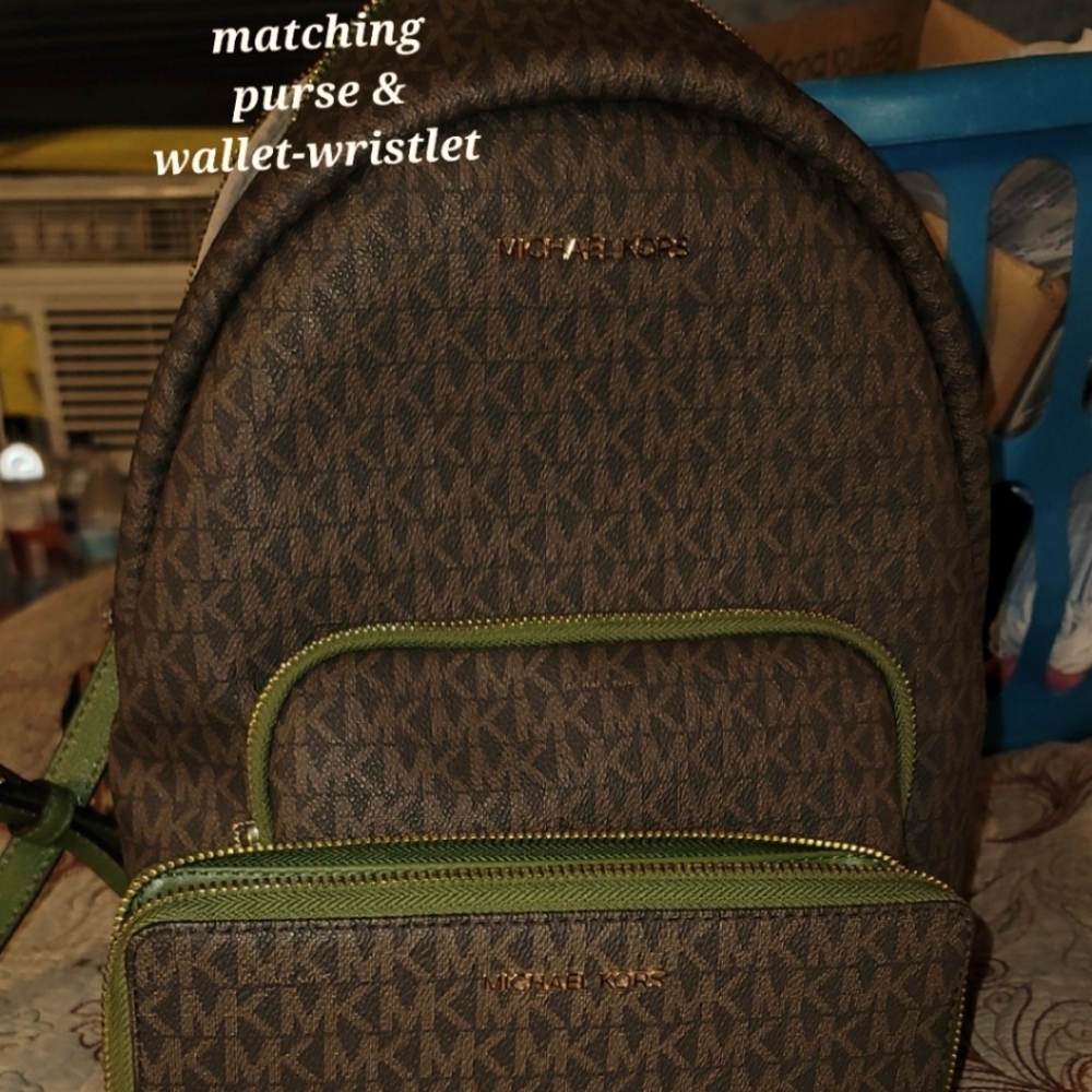 Mk backpack with matching wallet